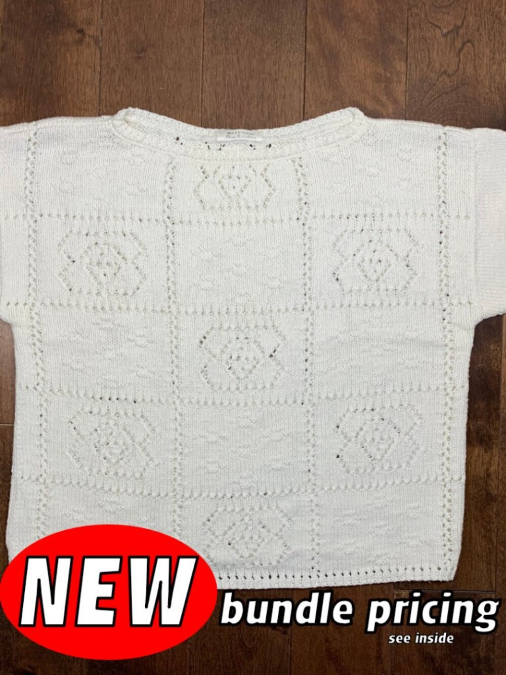 Unique! Handmade Crochet Short Sleeve Shirt Size Small